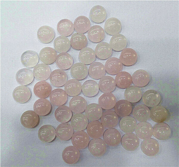 100Pcs 8x4mm Wholesale Natural Rose Quartz Round Cab Cabochon HH7050