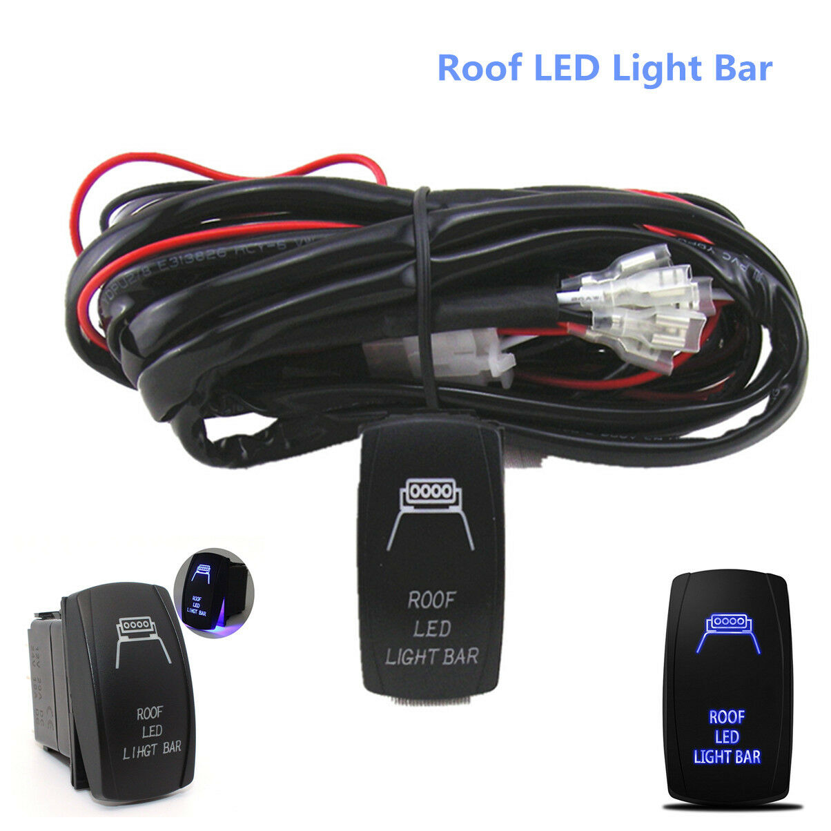 12V ON/OFF Switch+ Control Wiring Harness Kit Relay for Roof LED Light Bar 40 Am
