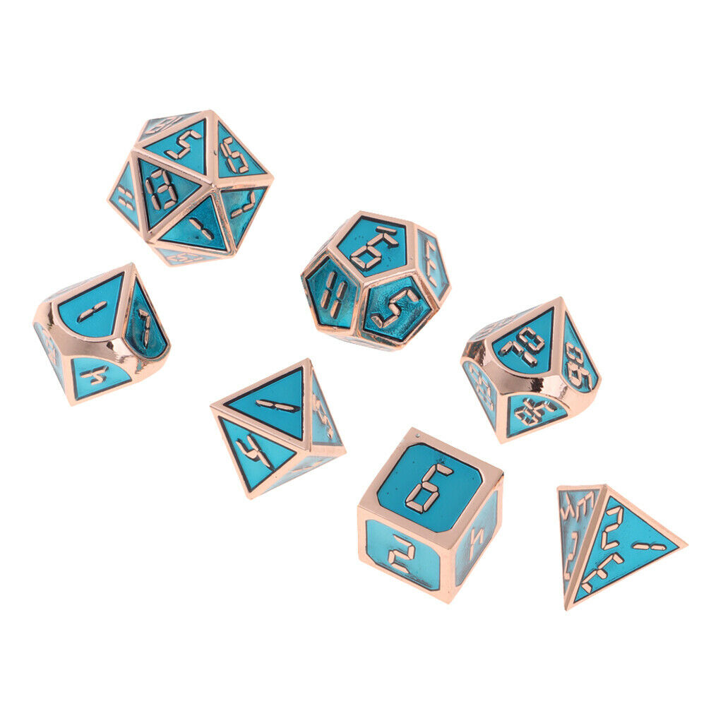 7pcs Alloy Polyhedral Dices Set for   Table Game Supplies G