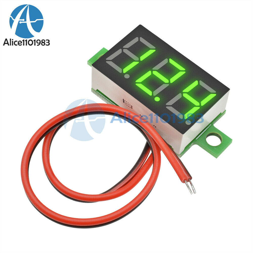 0.36" LED Digital Car Voltmeter Voltage Panel Meter 2 Wire DC 3-30V Yellow Green