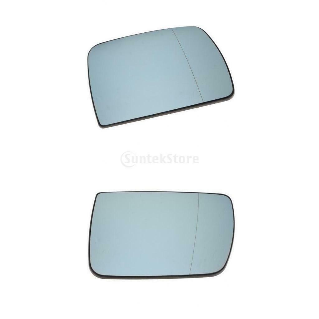 Pair Blue Side Wing Glass Rearview Mirror Heated for BMW E53 1999-2006