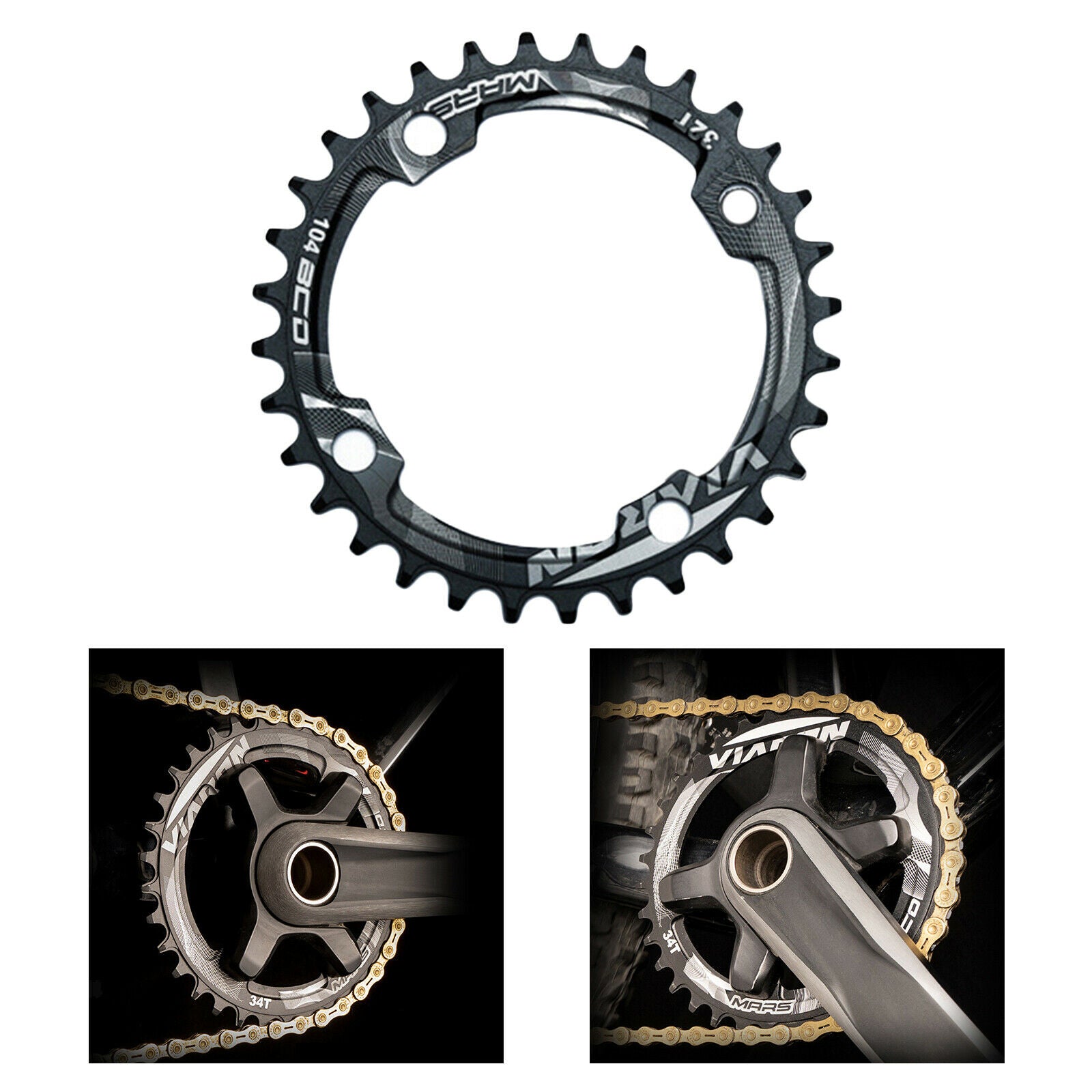 Bike Chainring Folding Bicycle Sprocket Refit Chainwheel Parts Black 32T