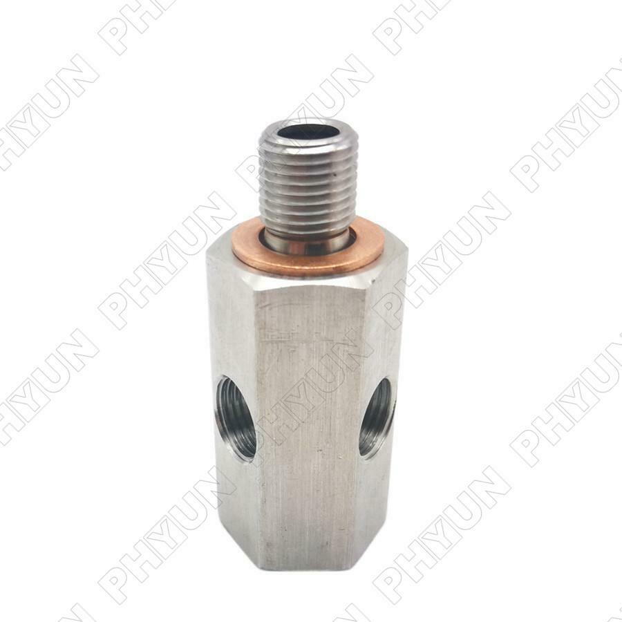 1/8 NPT Oil Pressure Sensor Tee To M10 Male Adapter Turbo Supply Feed Line Gauge