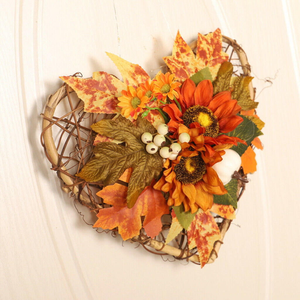 Halloween Outdoor Door Wreath Artificial Sunflower Fall Wreaths Garlands