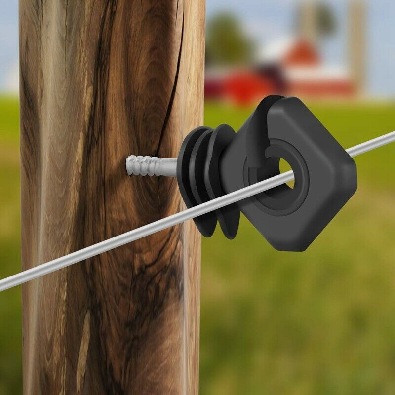 25Pcs Electric Fence Insulator,Screw-in Insulator Fence  for Wood Post,Black LZ7