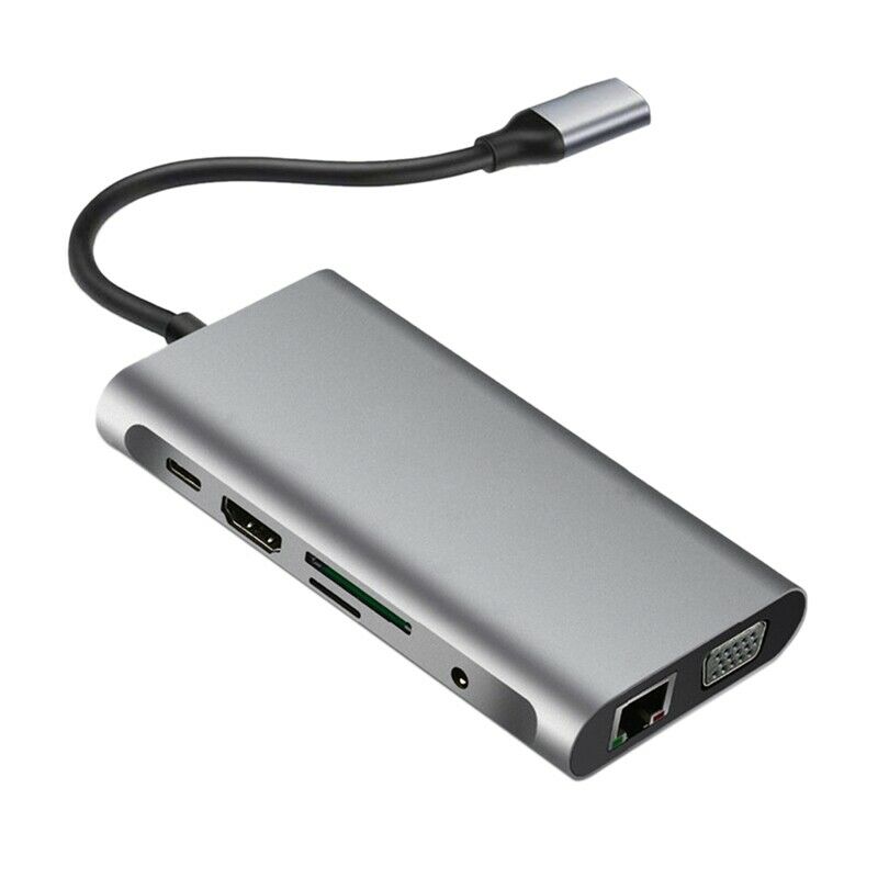 10 in 1 USB C HUB, Multi-Function Docking Station, USB C Hub PD Fast Charging,B9