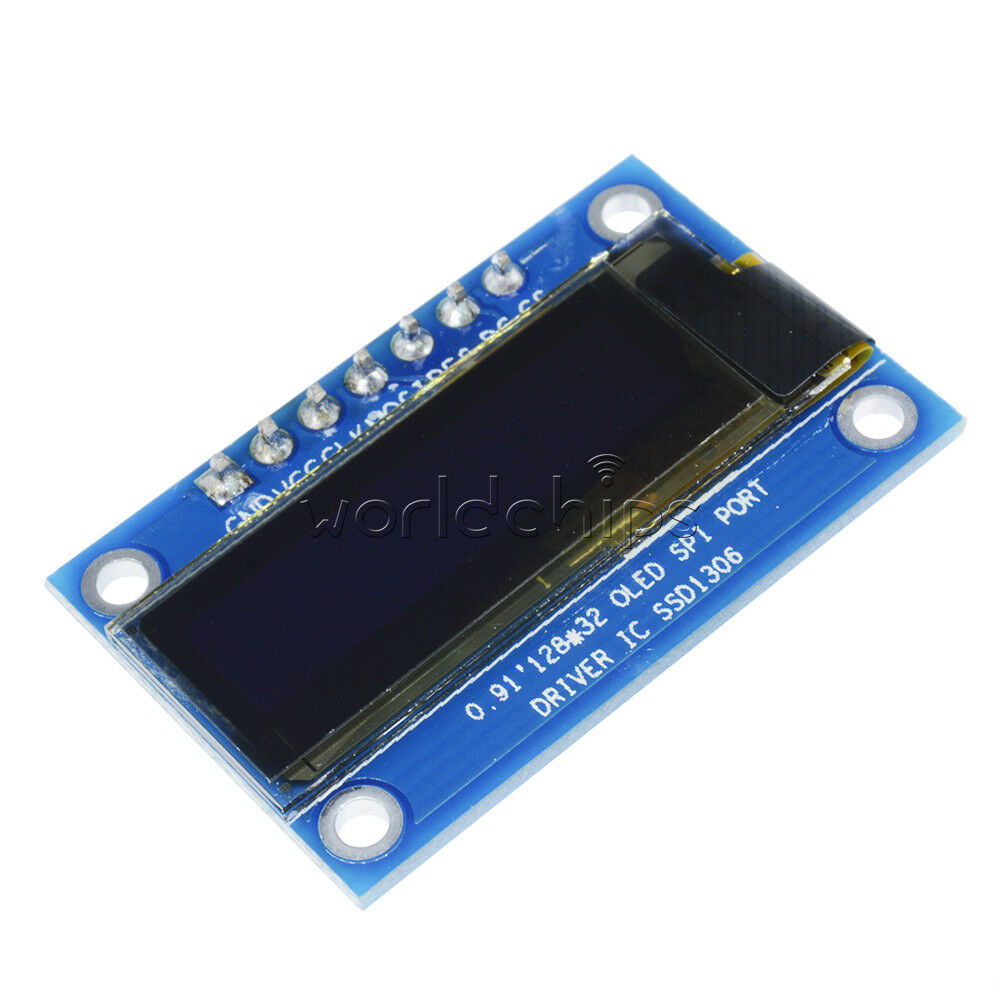 0.91" inch SPI 128x32 White OLED LCD Display Module SSD1306 For Arduino STM32 51