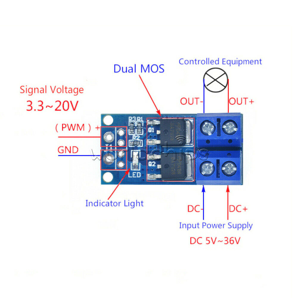 10pcs MOS FET Trigger Switch Drive Module 15A 400W PWM Regulator Control Panel