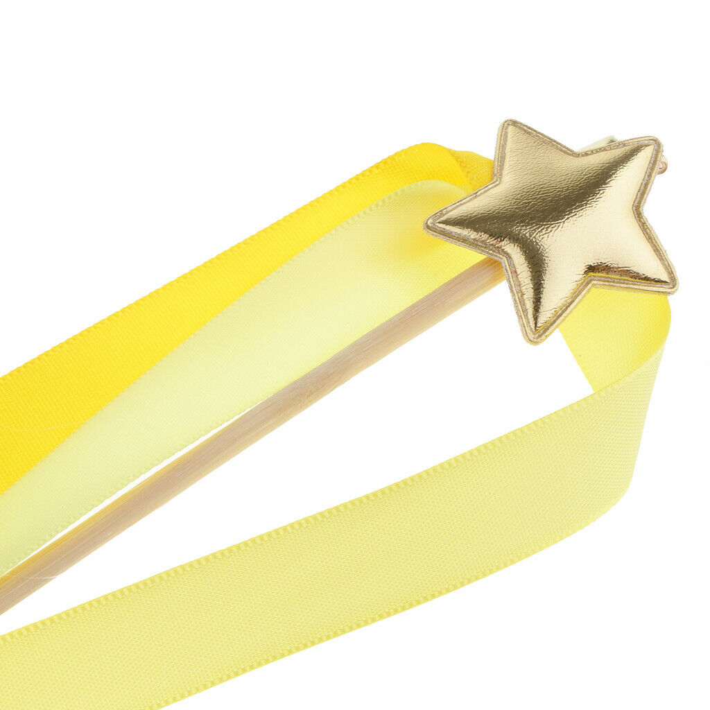 10 Pieces Star Silk Ribbon Wands Fairy Stick with Bells Wedding Decor A9