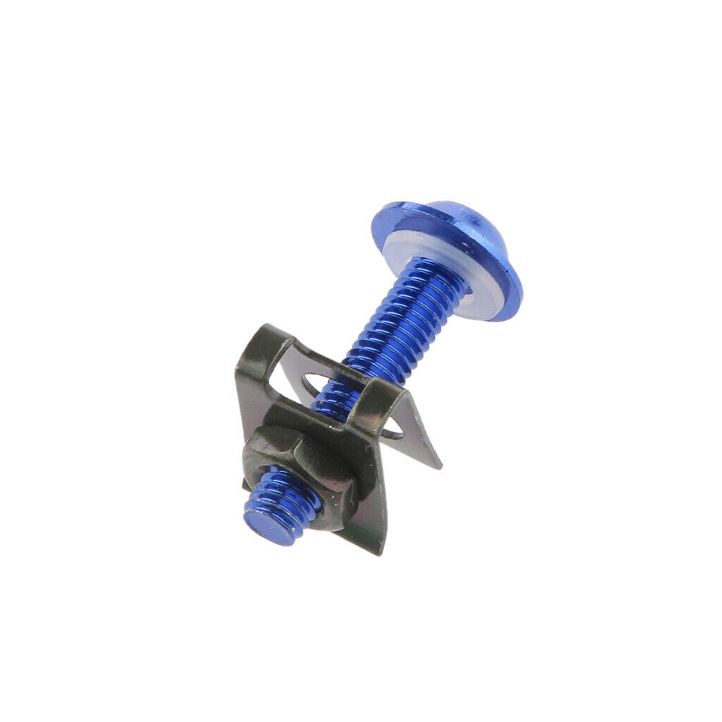 10Pcs Motorcycle CNC M6 Fairing Bolts Kit Fastener Clips Washes Screws Blue