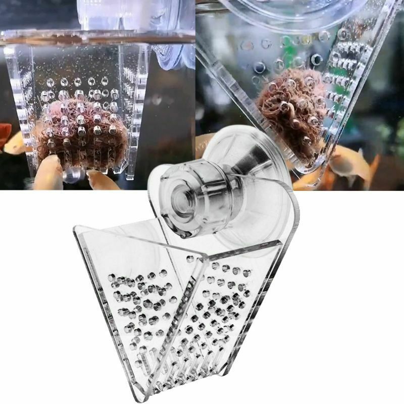 Aquarium Red Worm Feeder Fish Tank V-Shape Fish Feeding Cup Food Containe.l8
