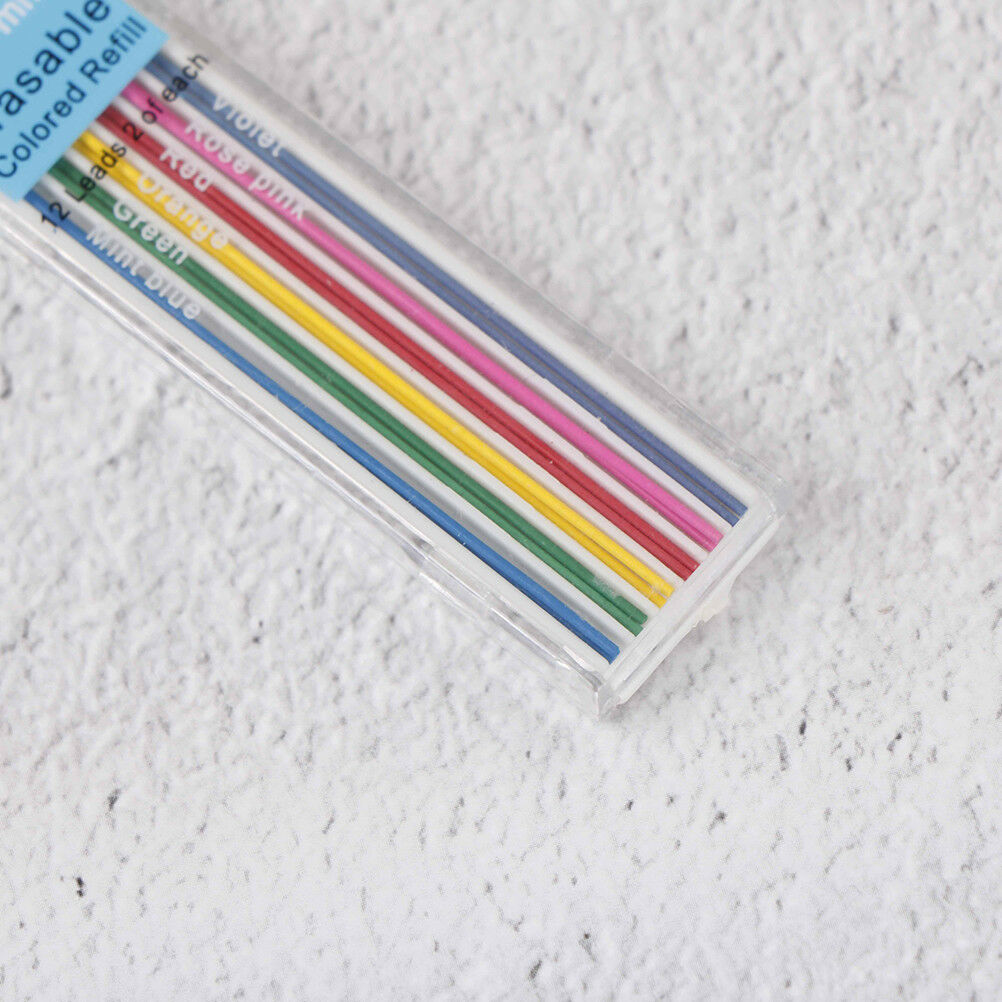 3 Boxes 0.7mm Colored Mechanical Pencil Refill Lead Erasable Student Stati.l8
