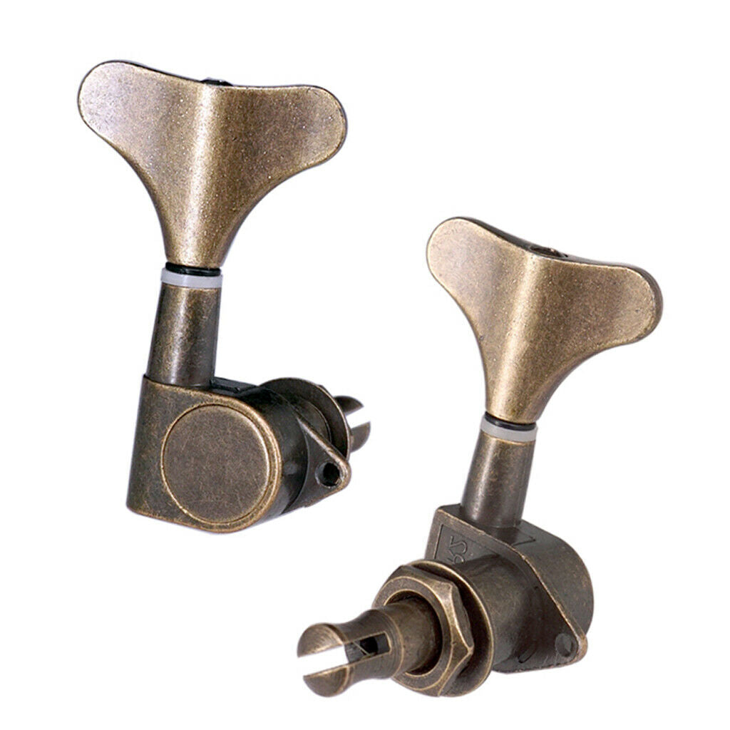 Pack of 6 Bass Tuning Pegs Keys Machine Head Tuners for Bass Bronze 3R3L, Zinc