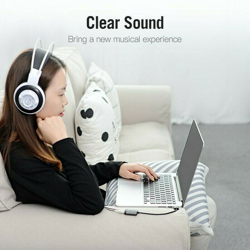 Vention External Sound Card USB Audio Adapter Card with Mic USB to 3.5mm Jack S2