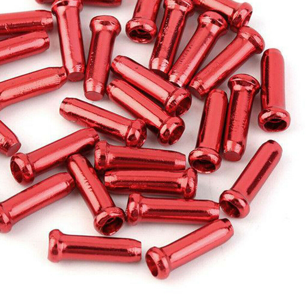 50x Bicycle Brake Shifter Inner Tips Wire End Caps Crimps Cap Gear Red