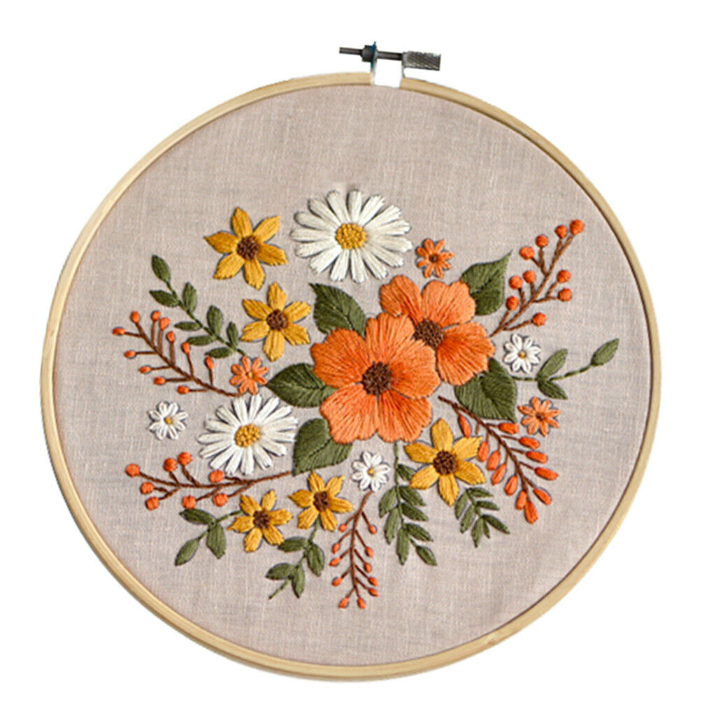Cross Stitch Kit Home DIY Sewing Tools Flower Hoop Art Making Handy for