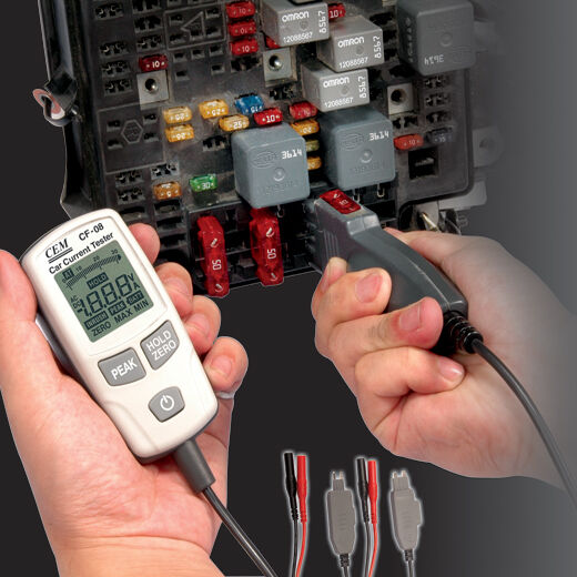 Automotive Car Current Tester Ammeter LCD display DC/AC Sound Alarm  CF-08