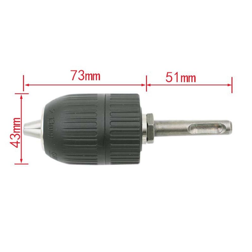 1/2-Inch 3-Jaw Metal Keyless Impact SDS Hammer Drill Chuck Hand Tool Set Fine