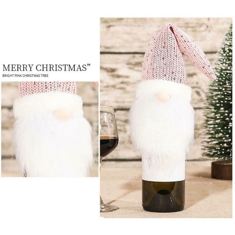 4 Pack Christmas Gnome Wine Bottle Covers Handmade Tomte Swedish Gnomes Toppers