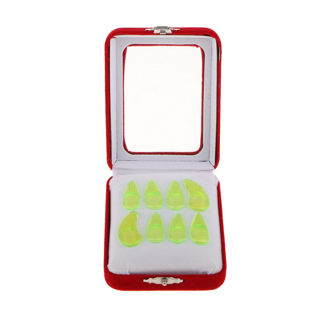 8 pcs Groove Guzheng Finger Picks Fingernails for Kids Children Small Green
