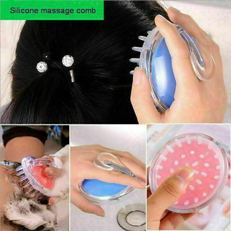 Silicone Massager Shampoo Scalp Soft Shower Body Washing Hair Brush Comb Massage