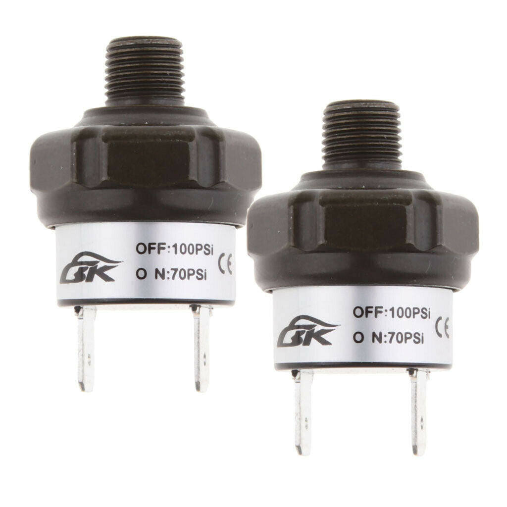 2Pcs 70-100 PSI Heavy Duty Air Pressure Control Switch Valve for 12V Air