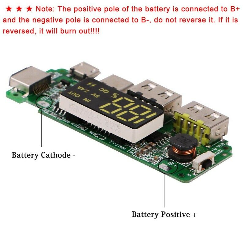 4Pcs 18650 Charging Board Dual USB 5V 2.4A Mobile Power Bank Module 186 50 LitL6