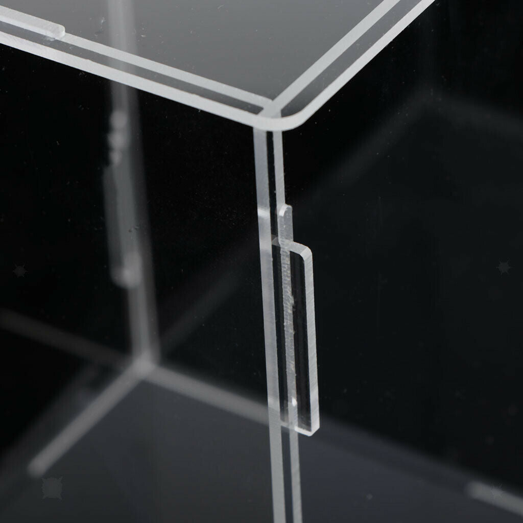 Acrylic Display Case Large UV Perspex Box Plastic Base Protection 8"x8"x14"