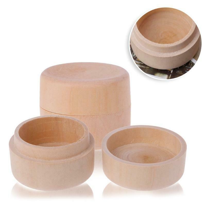 Small Round Wooden Storage Box Handmade Jewelry Organizer Soap Crafts Case