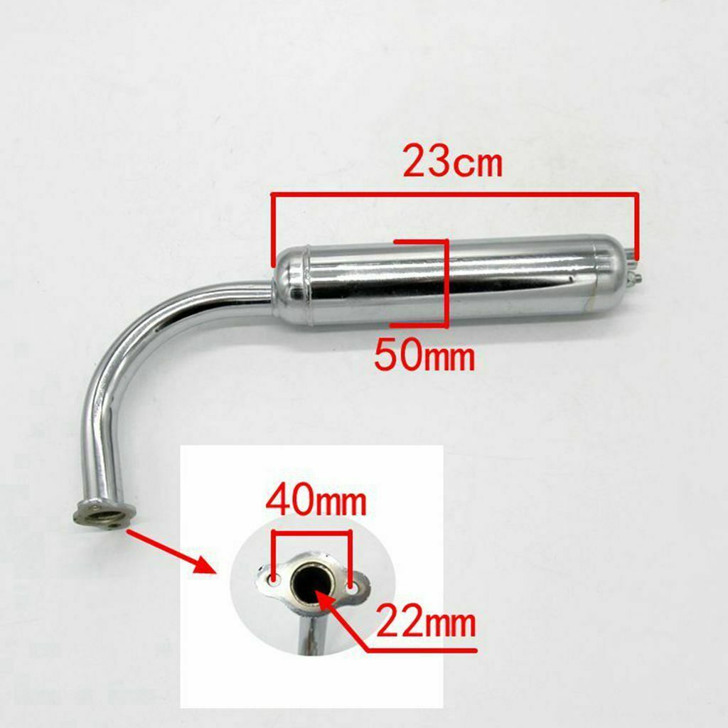 Exhaust Muffler Pipe 2 Stroke 48cc 66cc 70cc 80cc Motorized Push Bike