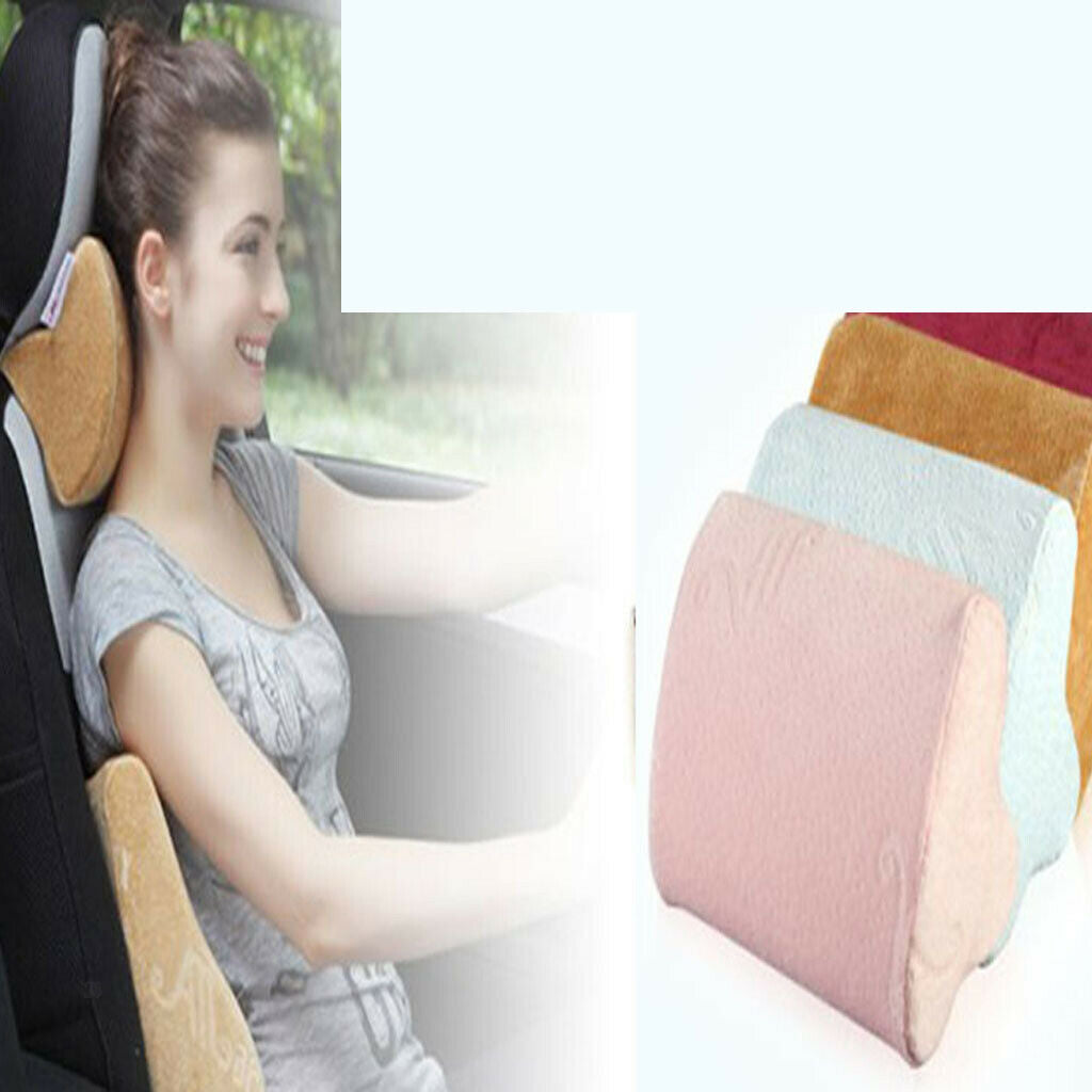 Foam Neck Support Pillow Headrest For Car Seat With Adjustable Strap Red
