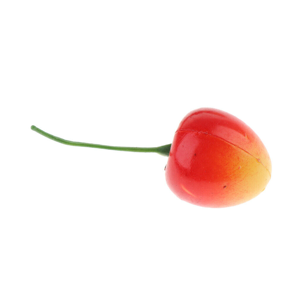 100 Pieces Artificial Vegetables Fruits Acorn Cherry Strawberry Yellow Red
