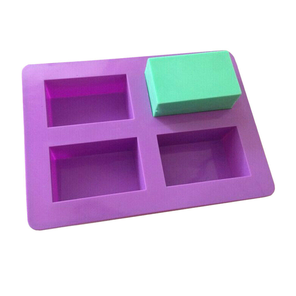 4 Cavity Silicone Soap Making Mold Cake Baking Mould Kitchen Bakeware Tools
