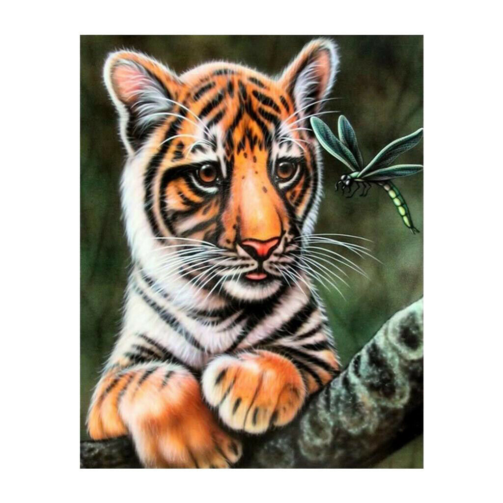Tiger Dragonfly DIY 5D Diamond Painting Embroidery Cross Stitch Kit