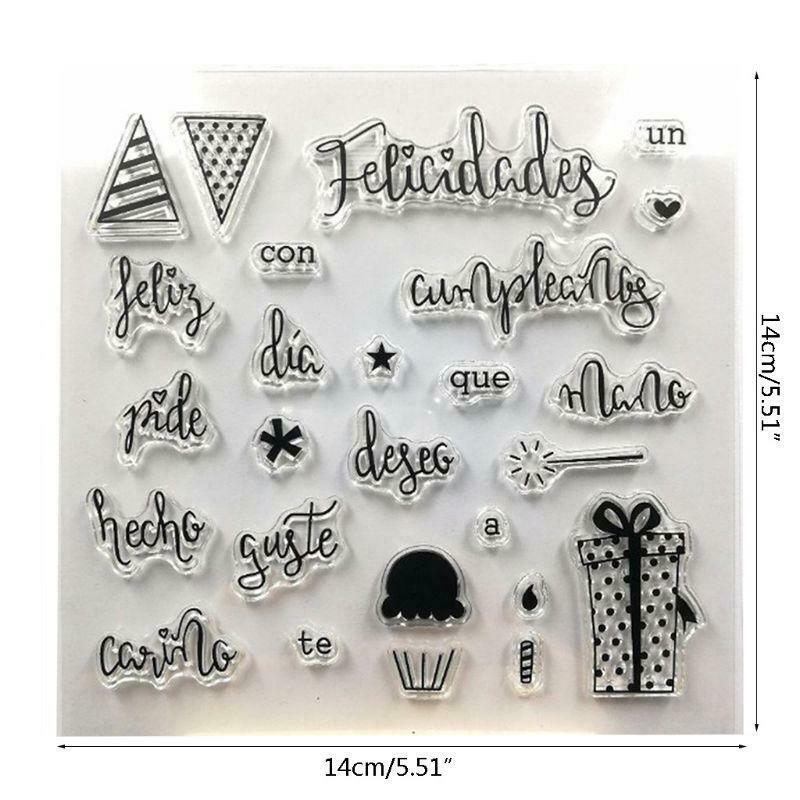 Spanish Silicone Clear Seal Stamp DIY Scrapbooking Embossing Photo Album Decor