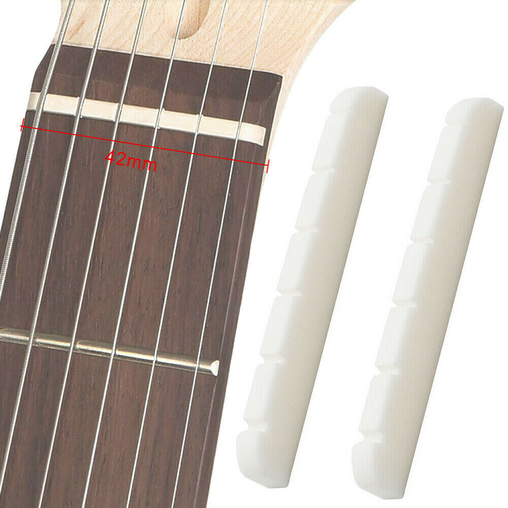 2x Durable Compact Bone Nut 42mm for Electric Guitar Strat Stratocaster Tele
