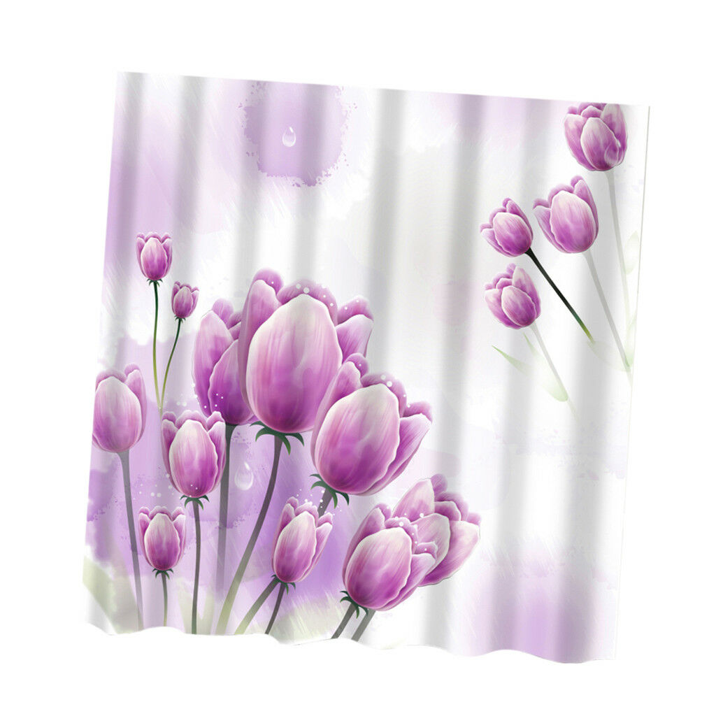 180cmx180cm Bathroom Shower Curtain Divider Fabric Curtain Purple