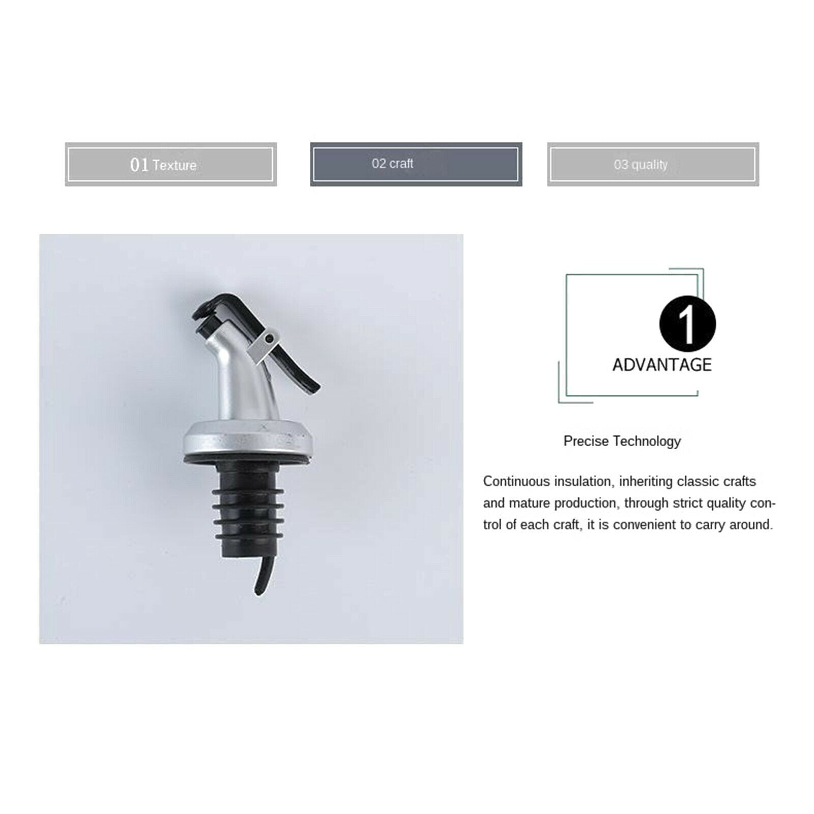 3 Pieces Bottle Pourers Oil Wine Dispenser Spout Liquor Pourers with Plastic