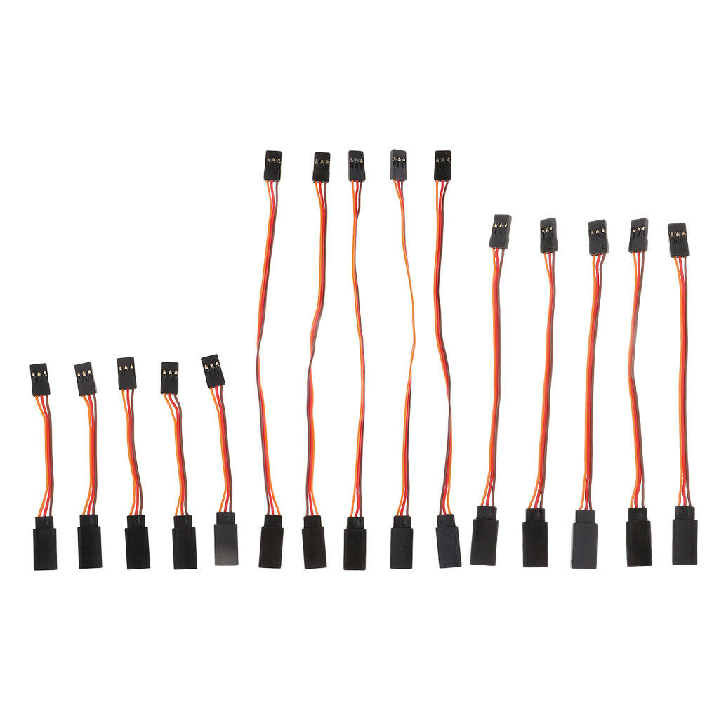 15x 3 Pins Male to Female Servo Extension Lead Wire Cable for Futaba JR