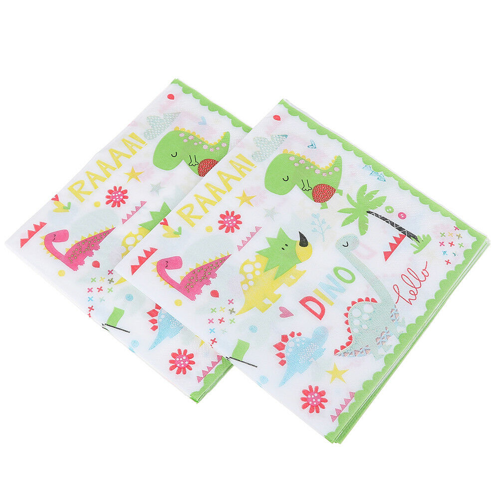 12x Dinosaur Theme Paper Napkins For Kids Birthday Party Tissue Napkin Dec.l8