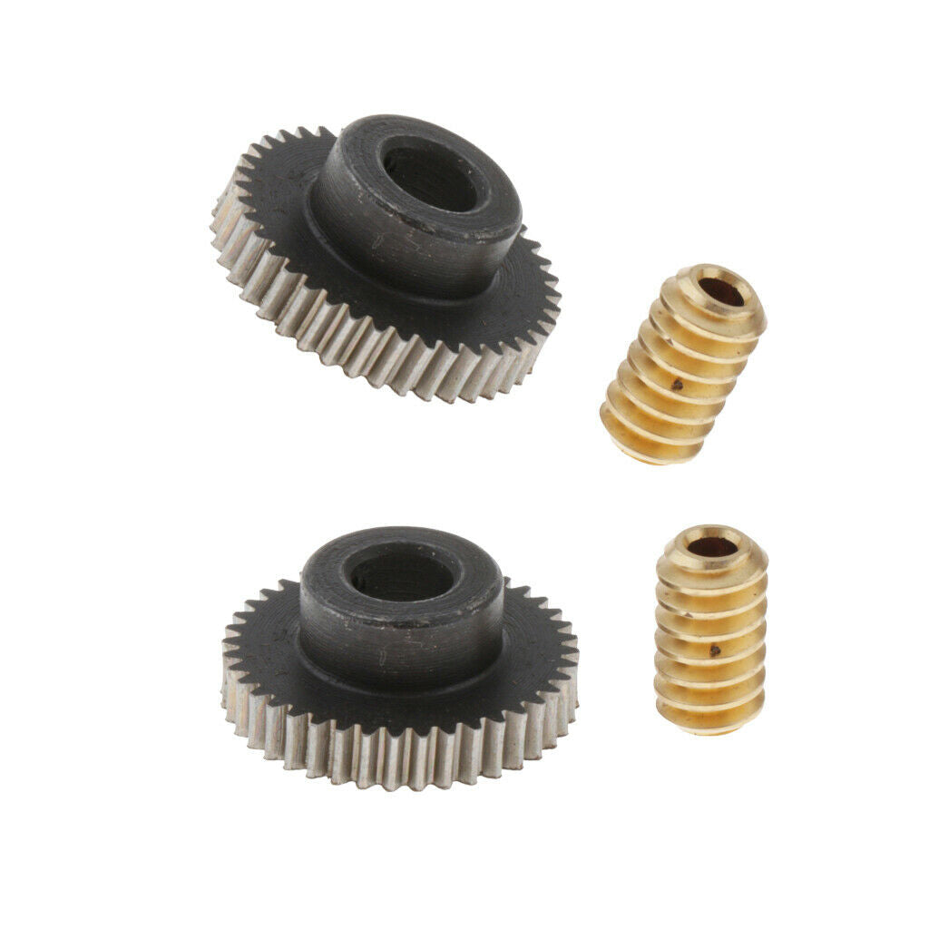 2X0.5 Modulus Steel Worm Gear Wheel 40 Tooth  + Brass Gear Shaft Set