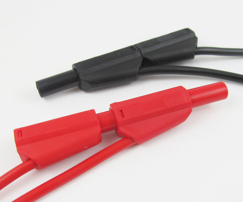 2 sets Safety  Silicon Test Cable Double Full Insulated Stackable Banana Plug 1M