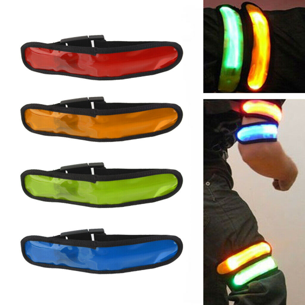 Reflective Flashing LED Armband Visible Belt Strap Sports Night Walking Green