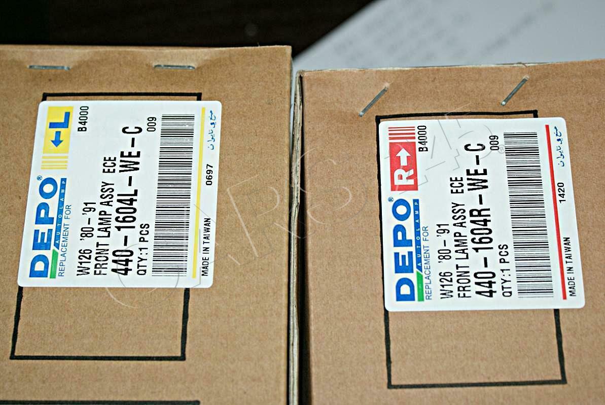 Mercedes S-Class W126 4-Door Corner Light Turn Signal Clear Pair 1980-1991