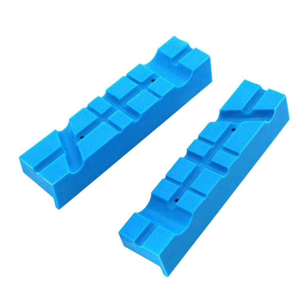 2pcs Vise Jaw Pads Magnetic Soft Pad Vise Protection Strip Multi-Groove Design