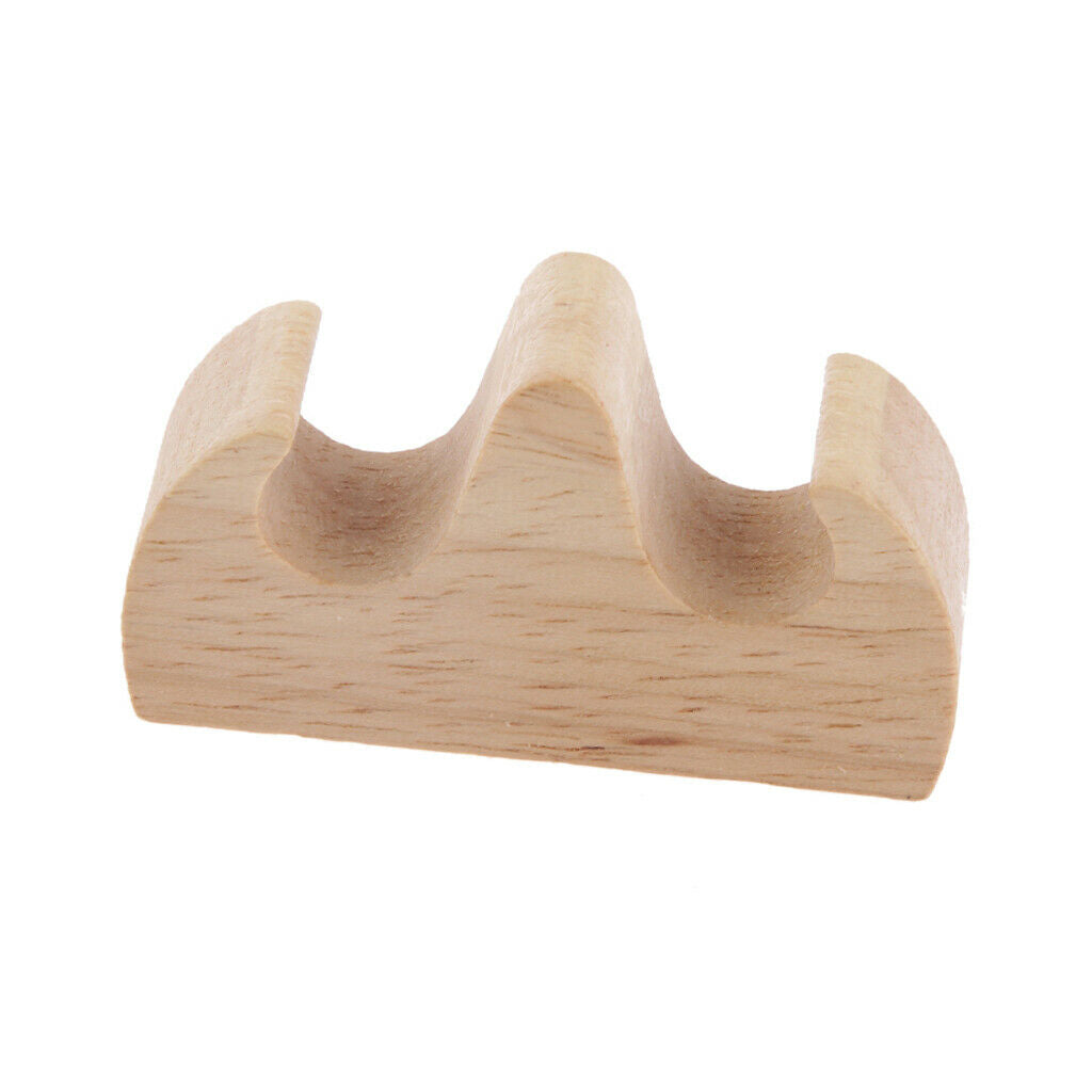 Wooden 2 Ports Chinese Writing Calligraphy Brush Pen Holder