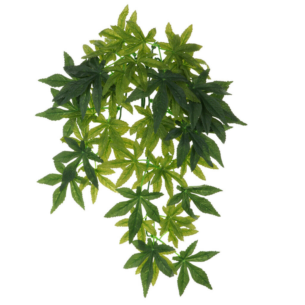 4 PCS Reptile Jungle Vines Bendable Terrarium Decor Vines Plant Leaves Pet