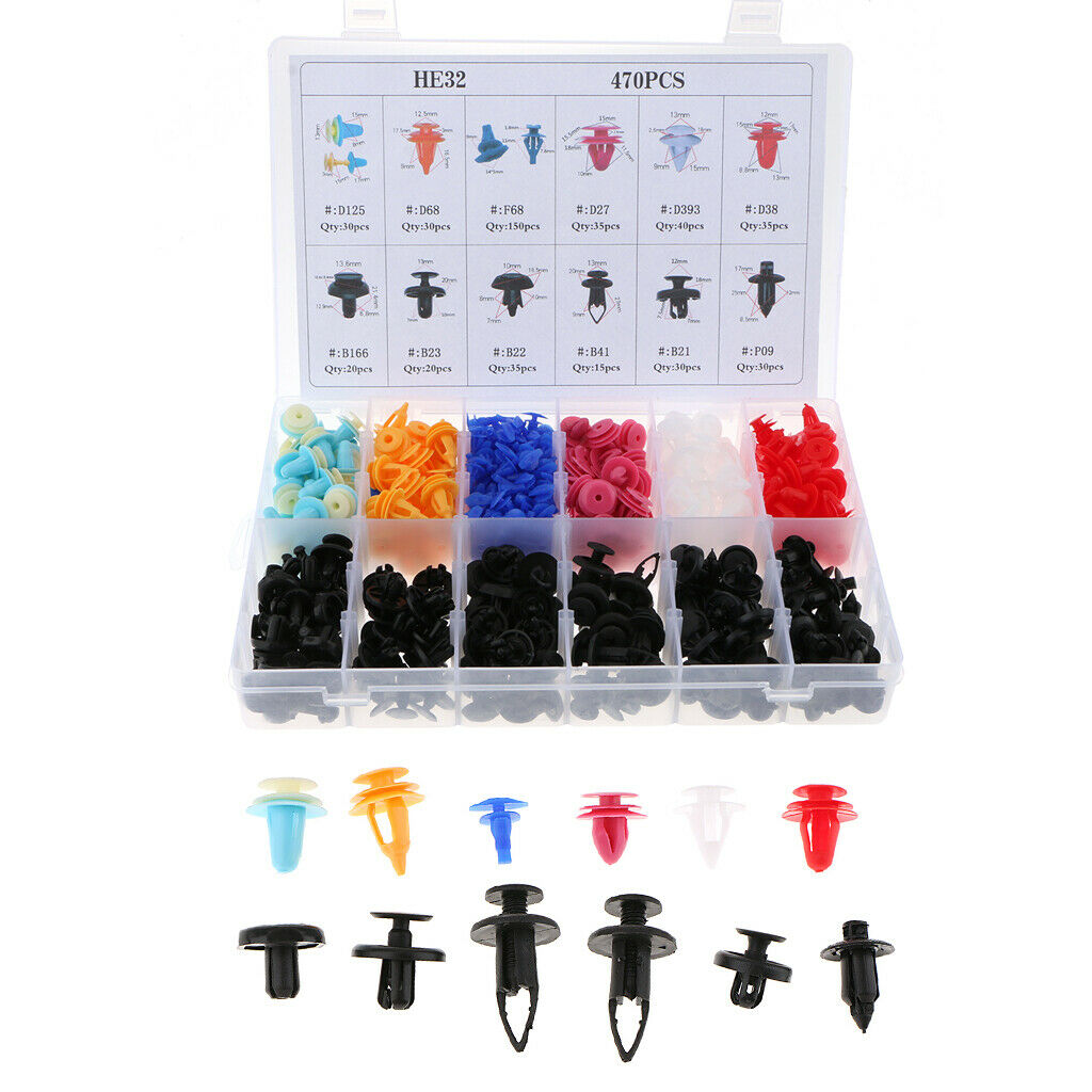 470 Pieces Car Push Pin Rivet Retainer Trim Moulding Clip