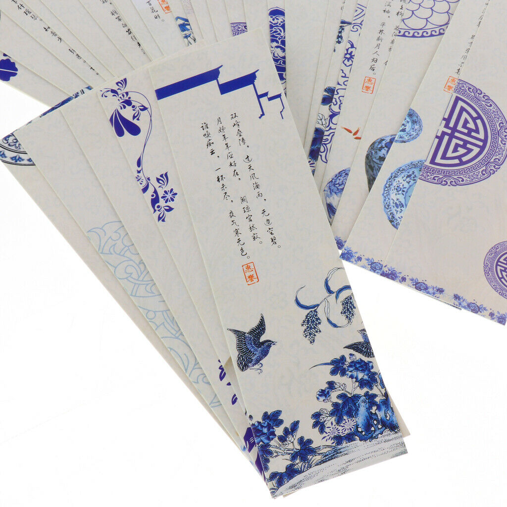 30 pcs Chinese Style Bookmarks Handmade Soft Craft DIY Project Colorful C
