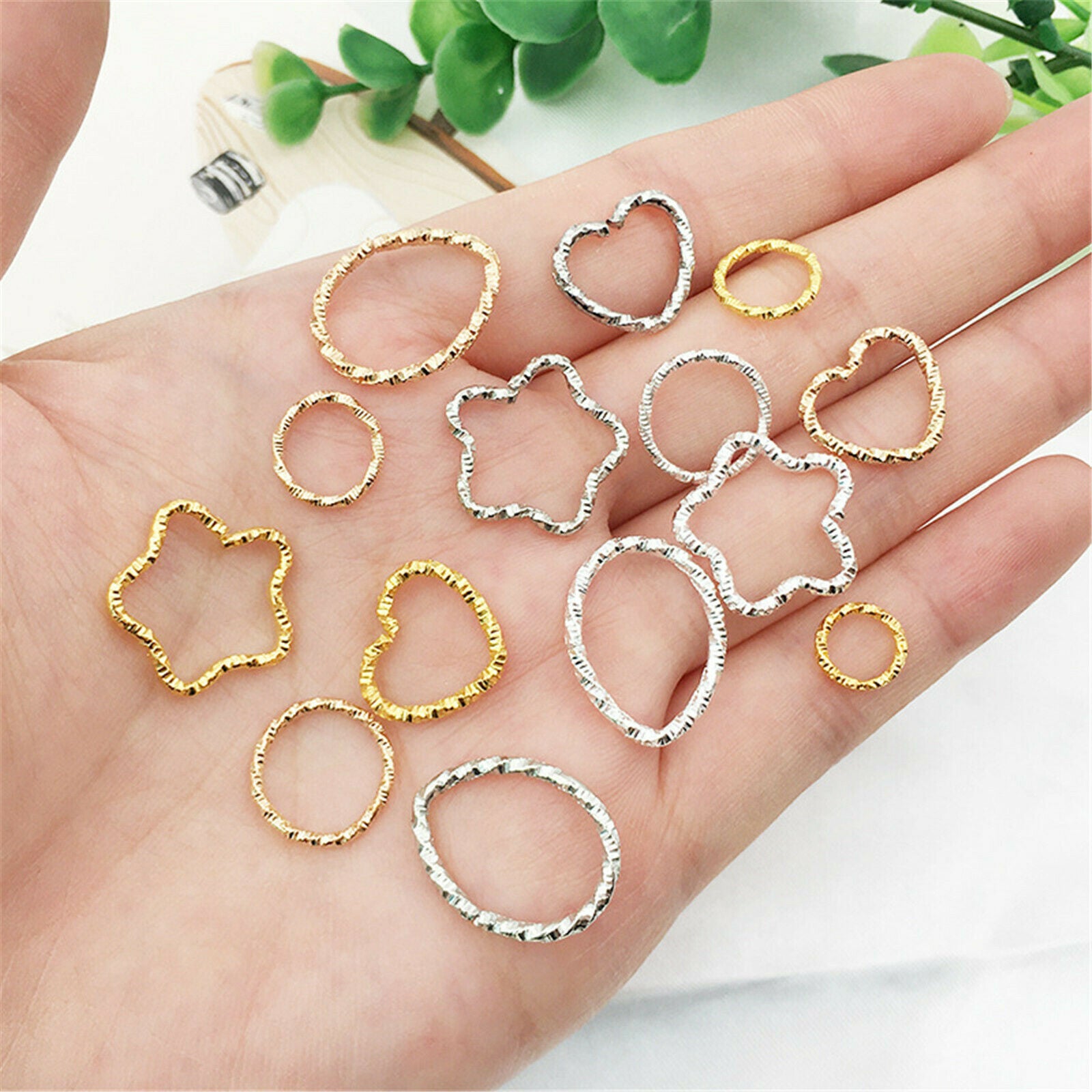 24 Pairs Geometric Hollowed Charms Alloy For Crafts Earring Making Drop Dangles